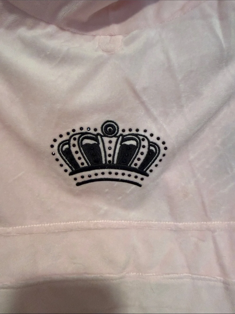 Juicy Couture Pink Velour Dog Hoodie with Crown and Juicy Logo